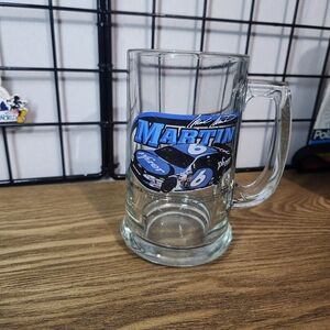 VINTAGE NASCAR Mark Martin #6 Phzer Embossed Glass Beer Mug